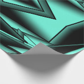 白黒ターコイズグラデーションモダン抽象芸術 ラッピングペーパー (角)