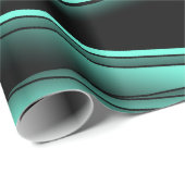 白黒ターコイズグラデーションモダン抽象芸術 ラッピングペーパー (ロールコーナー)