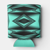 白黒ターコイズグラデーションモダン抽象芸術 缶クーラー (裏面)