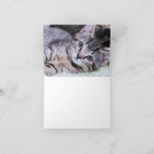 白黒ターコイズブルー署名モノグラム写真 サンキューカード (内部)