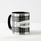 白黒タータンチェックの名前 マグカップ (正面左)