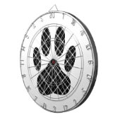 白黒タータンチェックドッグポープリント ダーツボード (正面右)