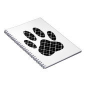 白黒タータンチェックドッグポープリント ノートブック (右側)