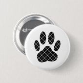 白黒タータンチェックドッグポープリント 缶バッジ (正面&裏面)