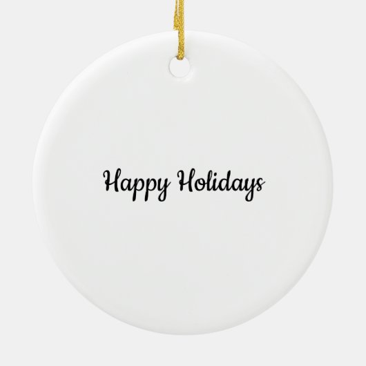 白黒タータンチェックメリークリスマスブライト セラミックオーナメント (裏面)