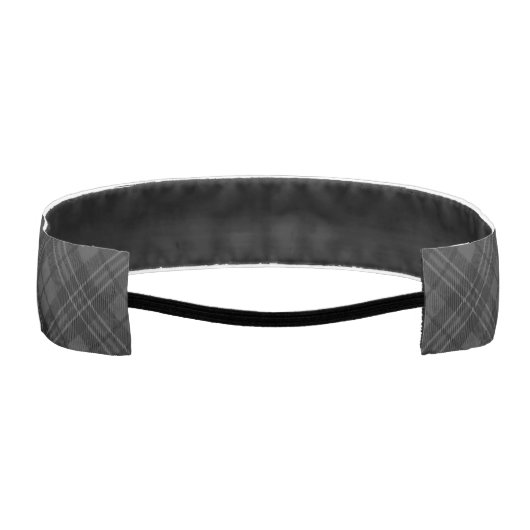 白黒タータンチェック格子冬クリスマスパターン アスレチックヘッドバンド (裏面)