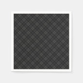 白黒タータンチェック格子冬クリスマスパターン スタンダードカクテルナプキン (正面)