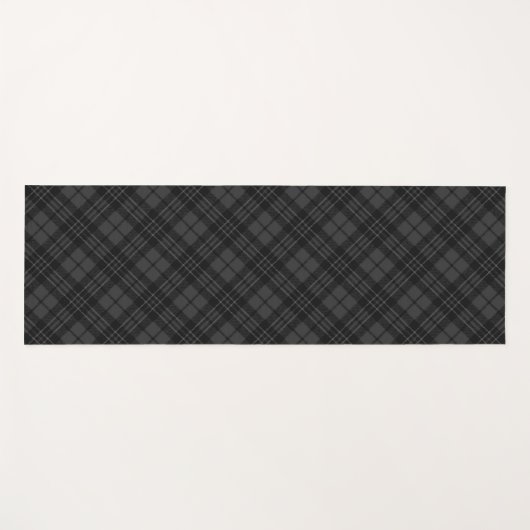 白黒タータンチェック格子冬クリスマスパターン ヨガマット (正面(横))