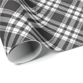 白黒タータンチェック格子模様 ラッピングペーパー (ロールコーナー)