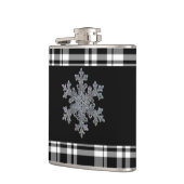 白黒タータンチェック格子雪 フラスク (左)