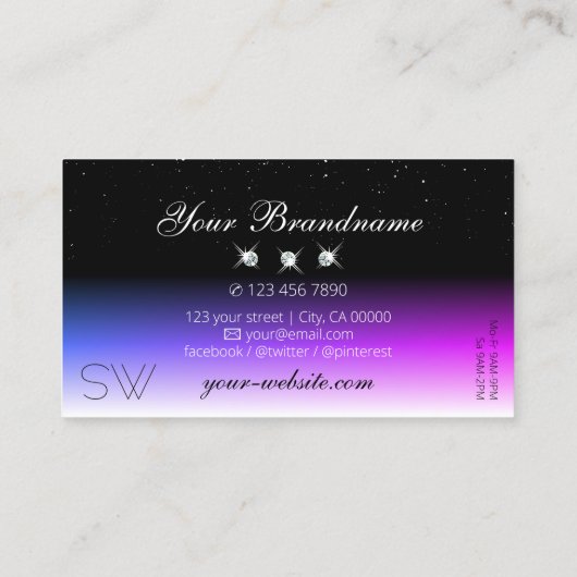 白黒ダイアモンピンクパープルグラジエントモノグラム 名刺 (裏面)
