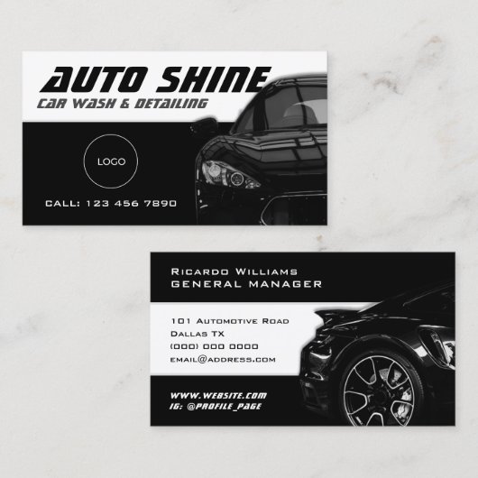 白黒ダイナミック車の機能 名刺 (正面/裏面)