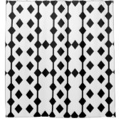 白黒ダイヤモンドのパターン（の模様が）あるなシャワー・カーテン シャワーカーテン (正面)