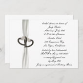 白黒ダイヤモンドのブライダルシャワーへの招待 招待状 (正面/裏面)