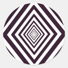 白黒ダイヤモンドの光学錯覚 ラウンドシール