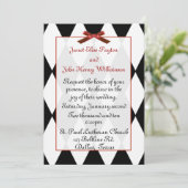 白黒ダイヤモンドの結婚式招待状 招待状 (スタンド正面)