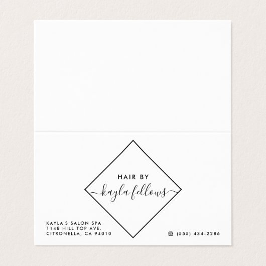 白黒ダイヤモンドアポイントメントカード 名刺 (外部フラット)