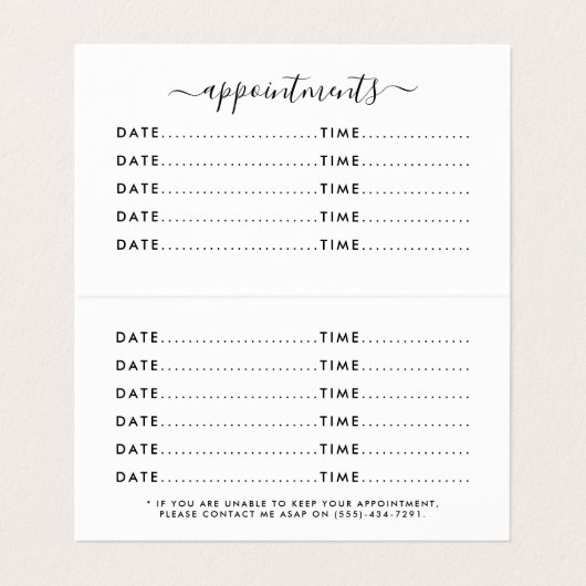 白黒ダイヤモンドアポイントメントカード 名刺 (内部フラット)