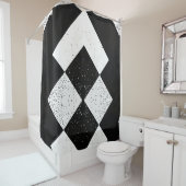 白黒ダイヤモンドシャワーカーテン シャワーカーテン (インサイチュ)