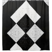 白黒ダイヤモンドシャワーカーテン シャワーカーテン (正面)