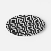 白黒ダイヤモンドジオメトリックパーティー ペーパープレート (アングル)