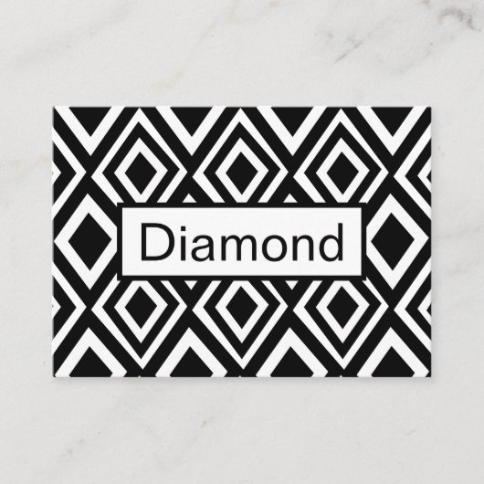 白黒ダイヤモンドジオメトリパターン 名刺 (正面)