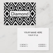 白黒ダイヤモンドジオメトリパターン 名刺 (正面/裏面)