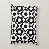 白黒ダイヤモンドチェックフラワーパターン アクセントクッション (裏面(縦))