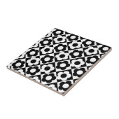 白黒ダイヤモンドチェックフラワーパターン タイル (側面)