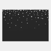 白黒ダイヤモンドハイヒール結婚シューズ ラッピングペーパーシート (正面3)