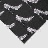 白黒ダイヤモンドハイヒール結婚シューズ 薄葉紙 (詳細)