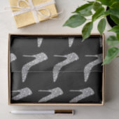 白黒ダイヤモンドハイヒール結婚シューズ 薄葉紙 (ギフト)