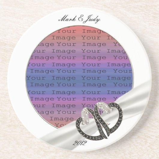 白黒ダイヤモンドハートコースター コースター (正面)