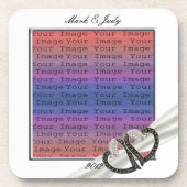 白黒ダイヤモンドハートコースター コースター (正面)