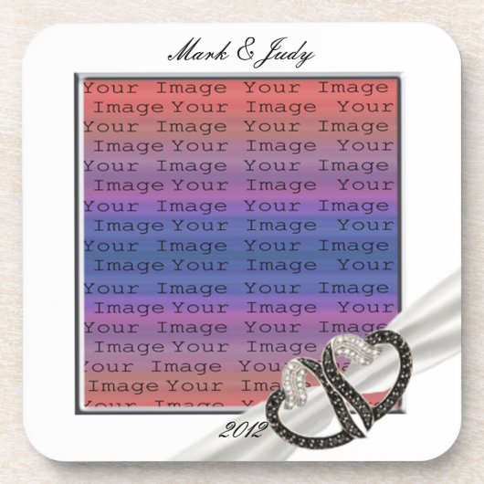 白黒ダイヤモンドハートコースター コースター (正面)