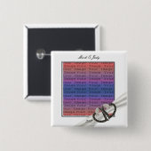 白黒ダイヤモンドハートボタン 缶バッジ (正面&裏面)