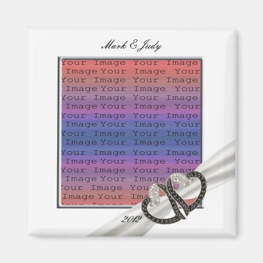 白黒ダイヤモンドハート磁石 マグネット (正面)