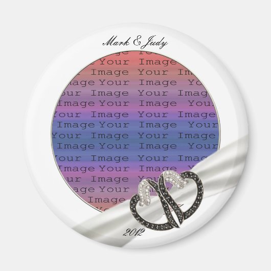 白黒ダイヤモンドハート磁石 マグネット (正面)