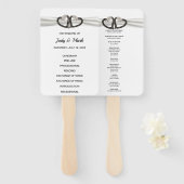 白黒ダイヤモンドハート結婚式 プログラムファン ハンドファン (正面&裏面)