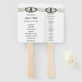 白黒ダイヤモンドハート結婚式 プログラムファン ハンドファン