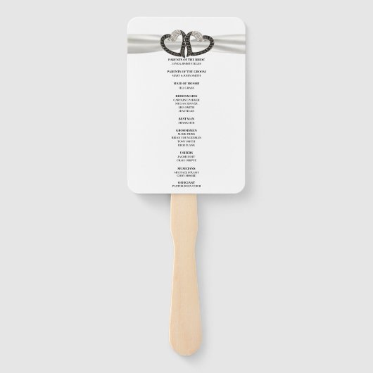 白黒ダイヤモンドハート結婚式 プログラムファン ハンドファン (裏面)