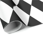 白黒ダイヤモンドハーレクインのパターンカスタム ラッピングペーパー (ロールコーナー)