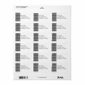 白黒ダイヤモンドハーレクインパターン ラベル (フルシート)