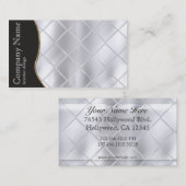 白黒ダイヤモンドパターンビジネスカード 名刺 (正面/裏面)