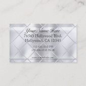 白黒ダイヤモンドパターンビジネスカード 名刺 (裏面)