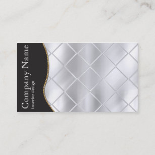 白黒ダイヤモンドパターンビジネスカード 名刺
