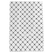 白黒ダイヤモンドパターン植物性誕生日 ミディアムペーパーバッグ (裏面)