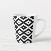 白黒ダイヤモンドパターン カフェラテマグ (右)