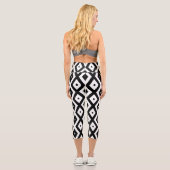 白黒ダイヤモンドパターン カプリレギンス (裏面)