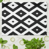 白黒ダイヤモンドパターン キッチンタオル (折り畳み)